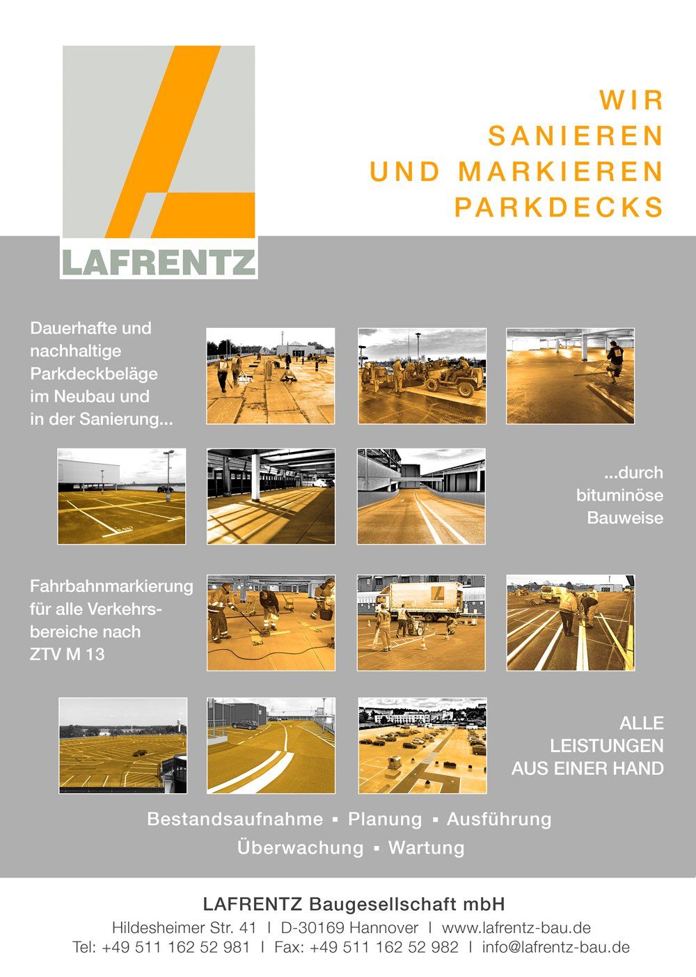 Wir sanieren Parkdecks. Alle Leistungen aus einer Hand Parkdecksanierung und Markierung- alle Leistungen aus einer Hand