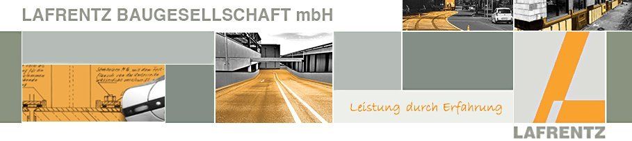LAFRENTZ Baugesellschaft mbH, Hannover. Spezialbauunternehmen für Bauwerksabdichtungen und Beläge im Neubau und in der Sanierung. Fahrbahn- und Verkehrsflächenmarkierung Lafrentz Baugesellschaft mbH, Hannover. Unsere Leistungsschwerpunkte liegen in der Sanierung und im Neubau von Abdichtungen und Belägen für Parkdecks und Parkhäuser, Flachdächer, Keller, Balkone, Hofkellerdecken, Tunnel und Brücken. Desweiteren führen wir alle Arten von Fahrbahnmarkierungen und Verkehrsflächenmarkierungen aus.