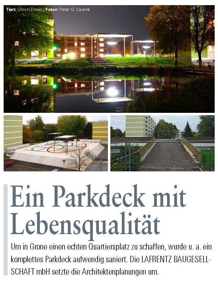 CHARAKTER Magazin vom 01.12.2013 - Ein Parkdeck mit Lebensqualität - Um in Grone einen echten Quartierplatz zu schaffen, wurde u.a. ein komplettes - Ein Parkdeck mit Lebensqualität - Um in Grone einen echten Quartierplatz zu schaffen, wurde u.a. ein komplettes Parkdeck aufwendig saniert.