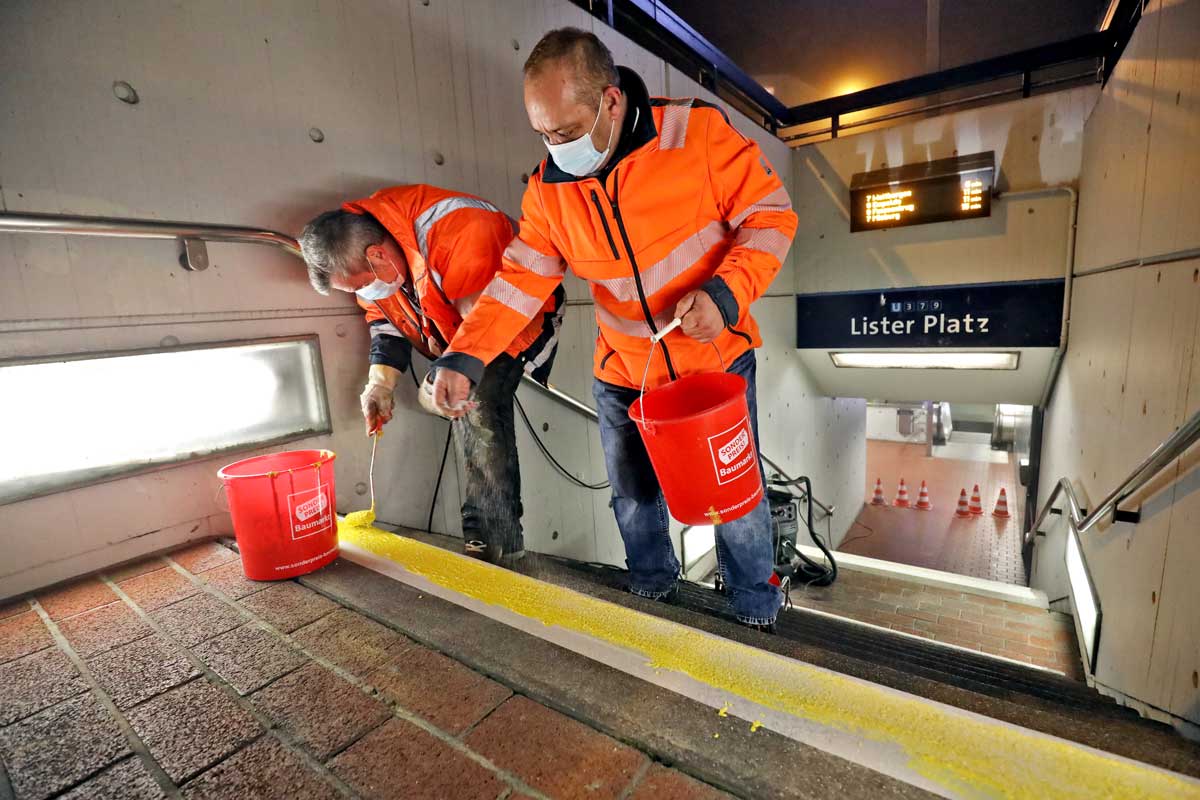 Markierung der Treppenstufen