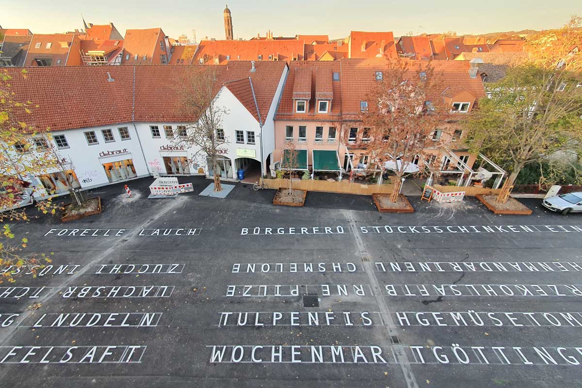 zum Wochenmarktplatz Göttingen Wochenmarktplatz Göttingen Markierung 519 Buchstaben