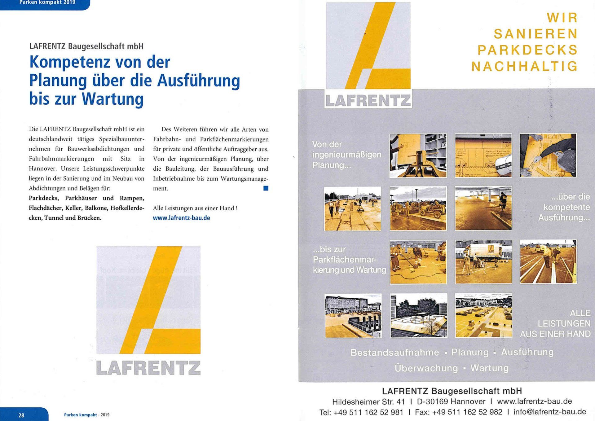 Kompetenz von der Planung über die Ausführung bis zur Wartung nachhaltige Parkdecksanierung Kompetenz in Planung Ausfuehrung Wartung