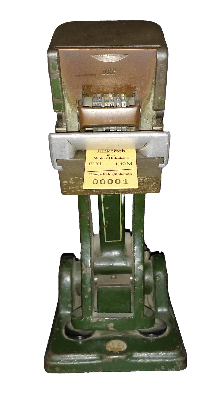 Fahrkartenstempelpresse