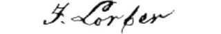 Schriftzug auf einem Brief von 1843 (vermutlich nicht von ihm selbst)