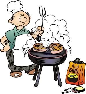 Abgrillen hinter der Turnhalle