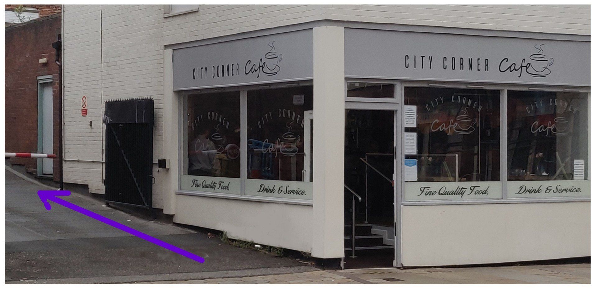 approach from Bore Street next to City Corner Cafe