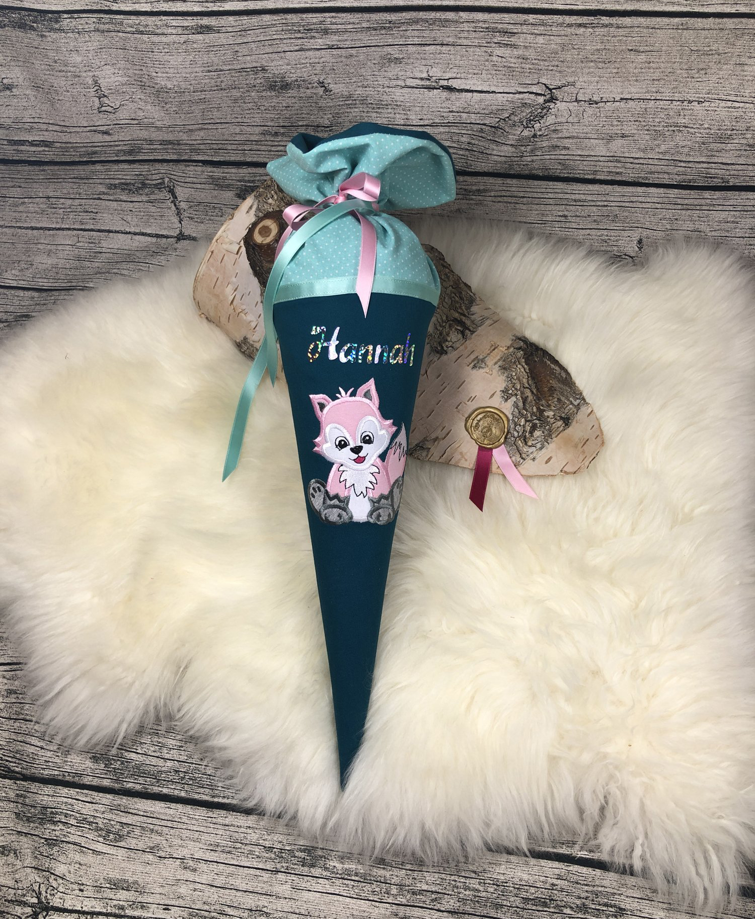 Geschwister Schultüte mit Fuchs