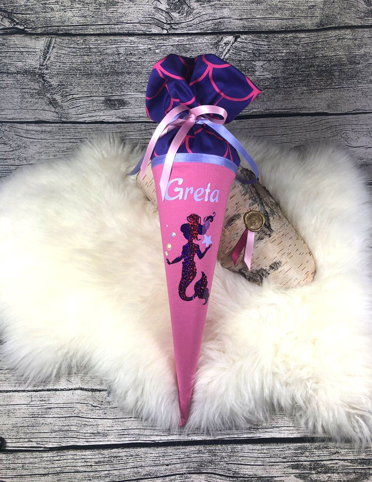 Geschwister Schultüte mit Glitzer Meerjungfrau