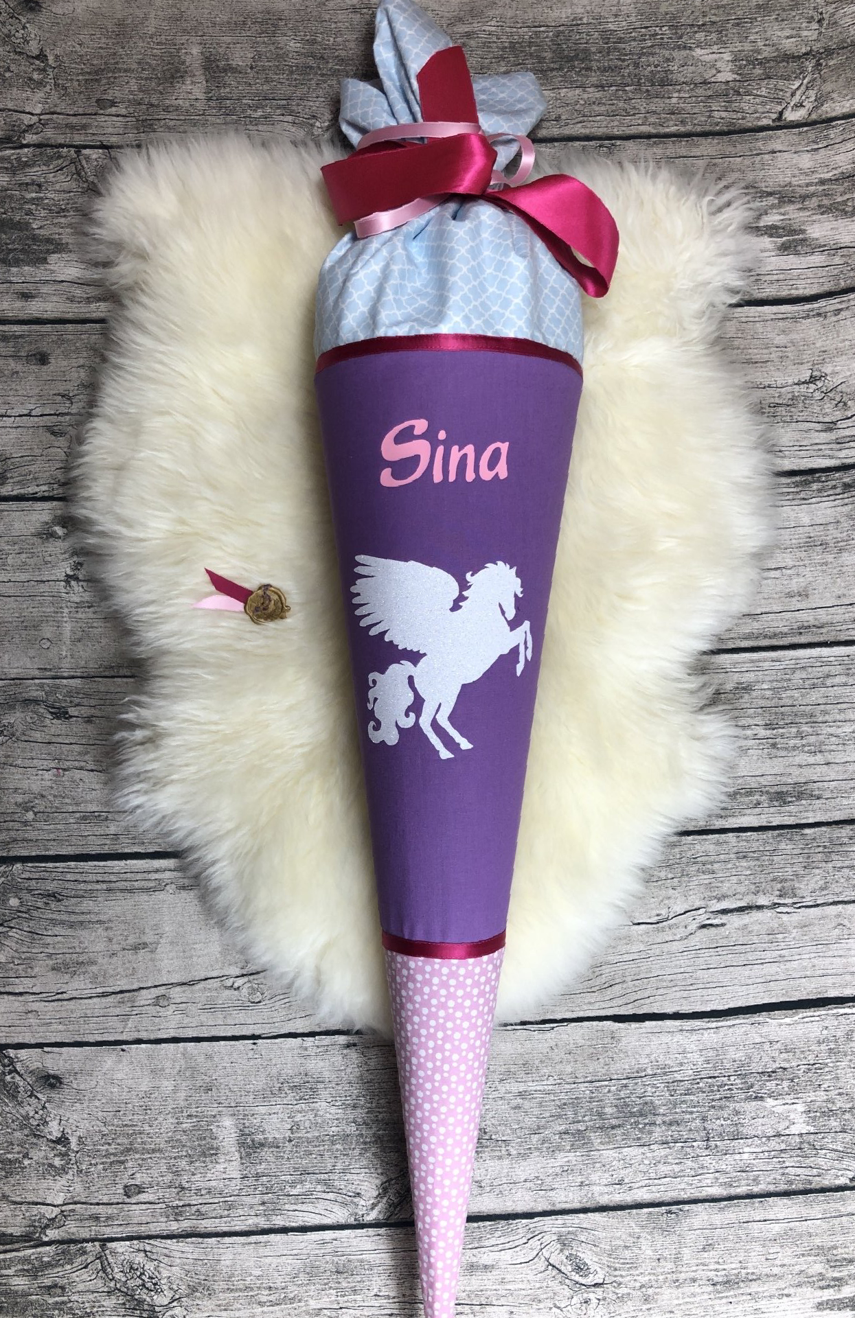 Pegasus Schultüte in glitzer