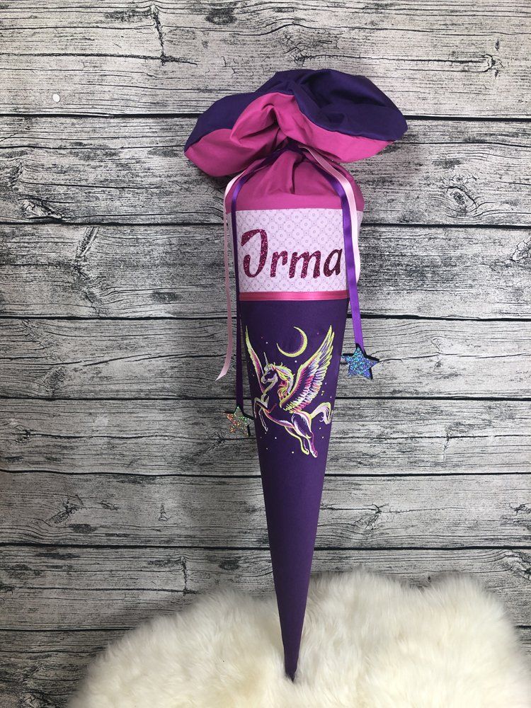 Pegasus Einhorn Schultüte bestickt