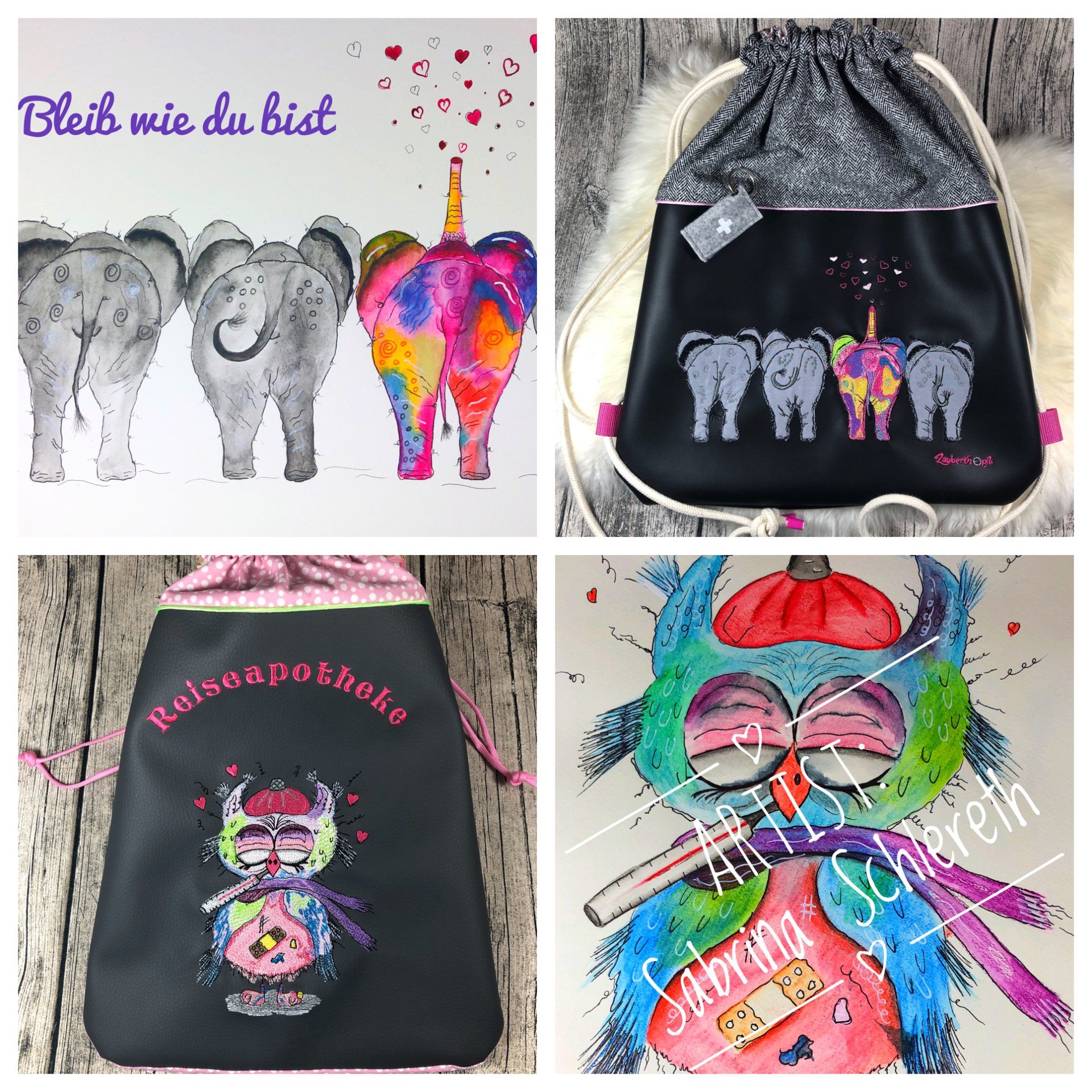 Unsere eigenen Designs Rucksäcke / Turnbeutel Taschen. Hier findest du Motive die komplett nach unserem Design entstanden sind