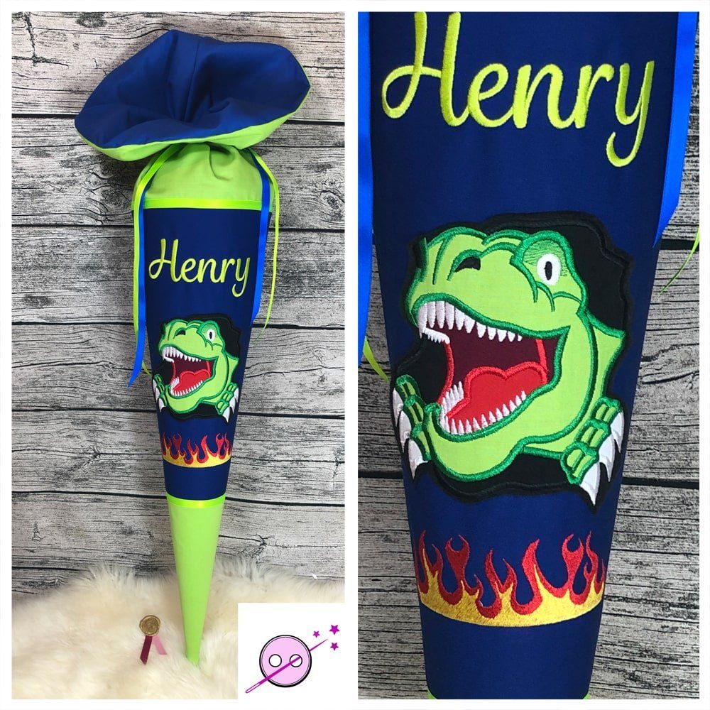Dino Schultüte, T-Rex mit Feuer