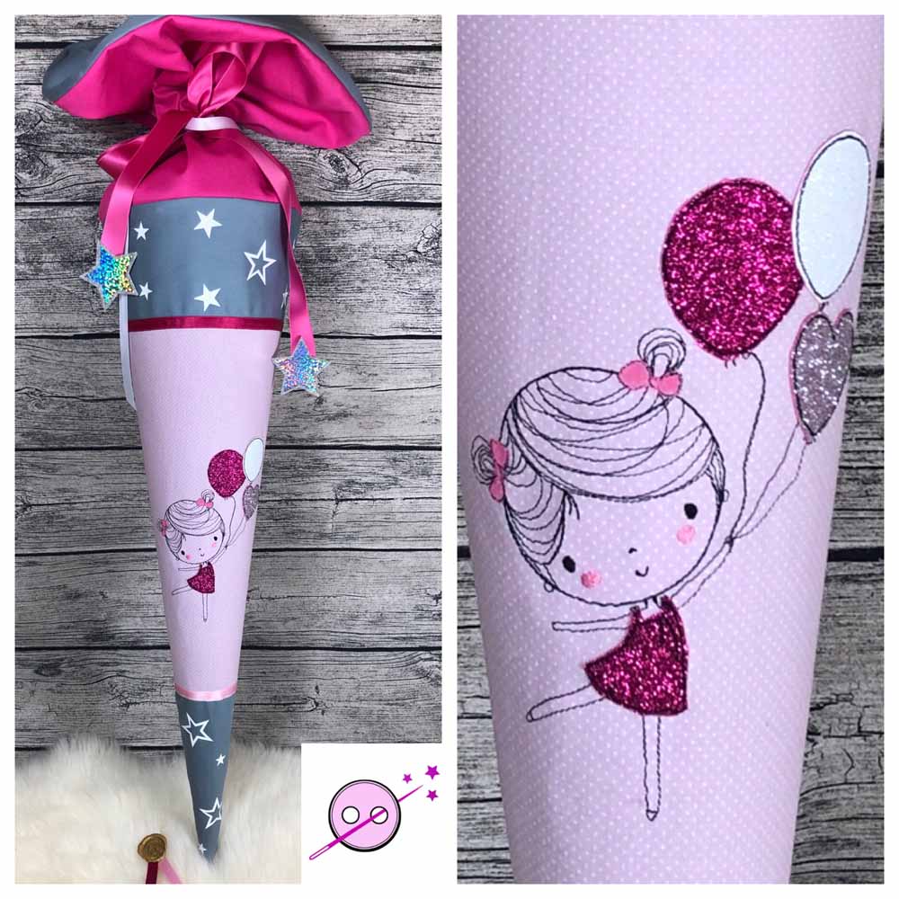 Mädchen Schultüte, Ballon Zuckertüte, Schultüte kaufen, Zuckertüte für Mädchen, Schultüte mit Namen, Schulüte später Kissen