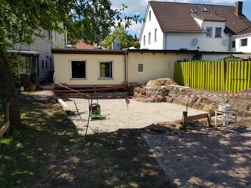 Fundament für Anbau in Detmold