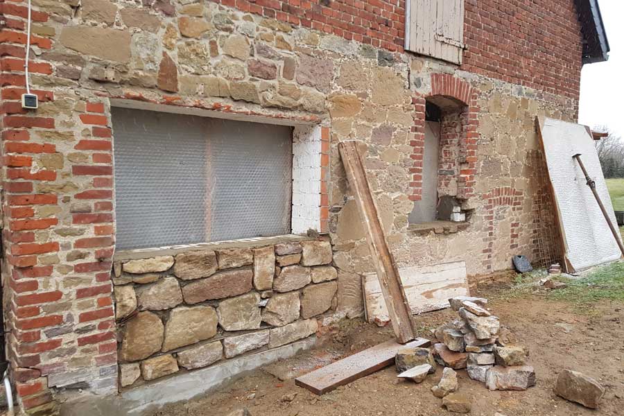 Natursteinmauer, Anbau in Bad Salzuflen