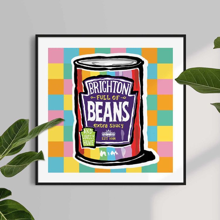 Brighton themed Graphic Art by J David Bennett the Art Rascal, Marmite, Pickle, Football, Rugby