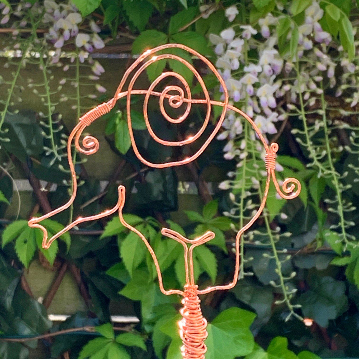 Elephant Copper Sculpture Plant Support by Prize Winning Wildlife Artist Troy Ohlson