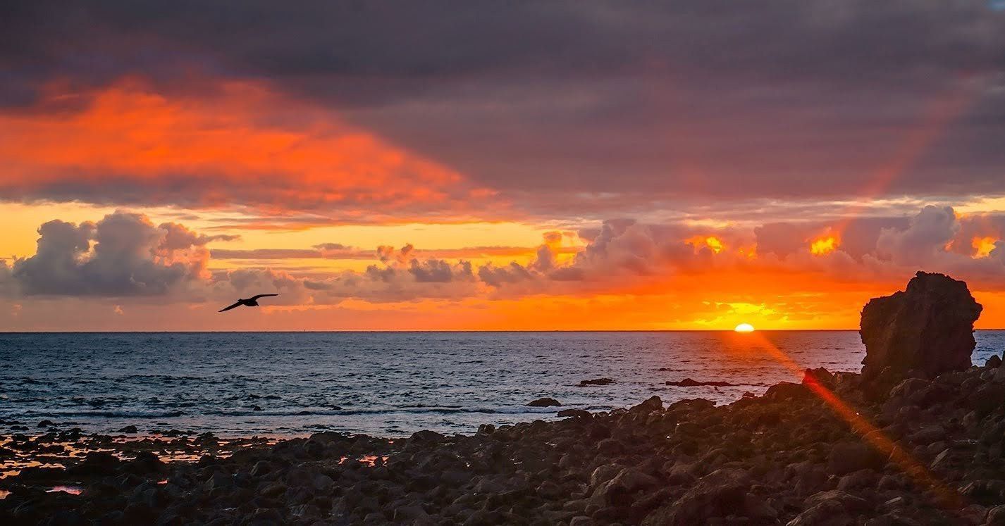 Sonnenuntergang von der Terrasse, La Condesa Sonnenuntergang über dem Atlantik – Aussicht vom Apartment La Condesa
