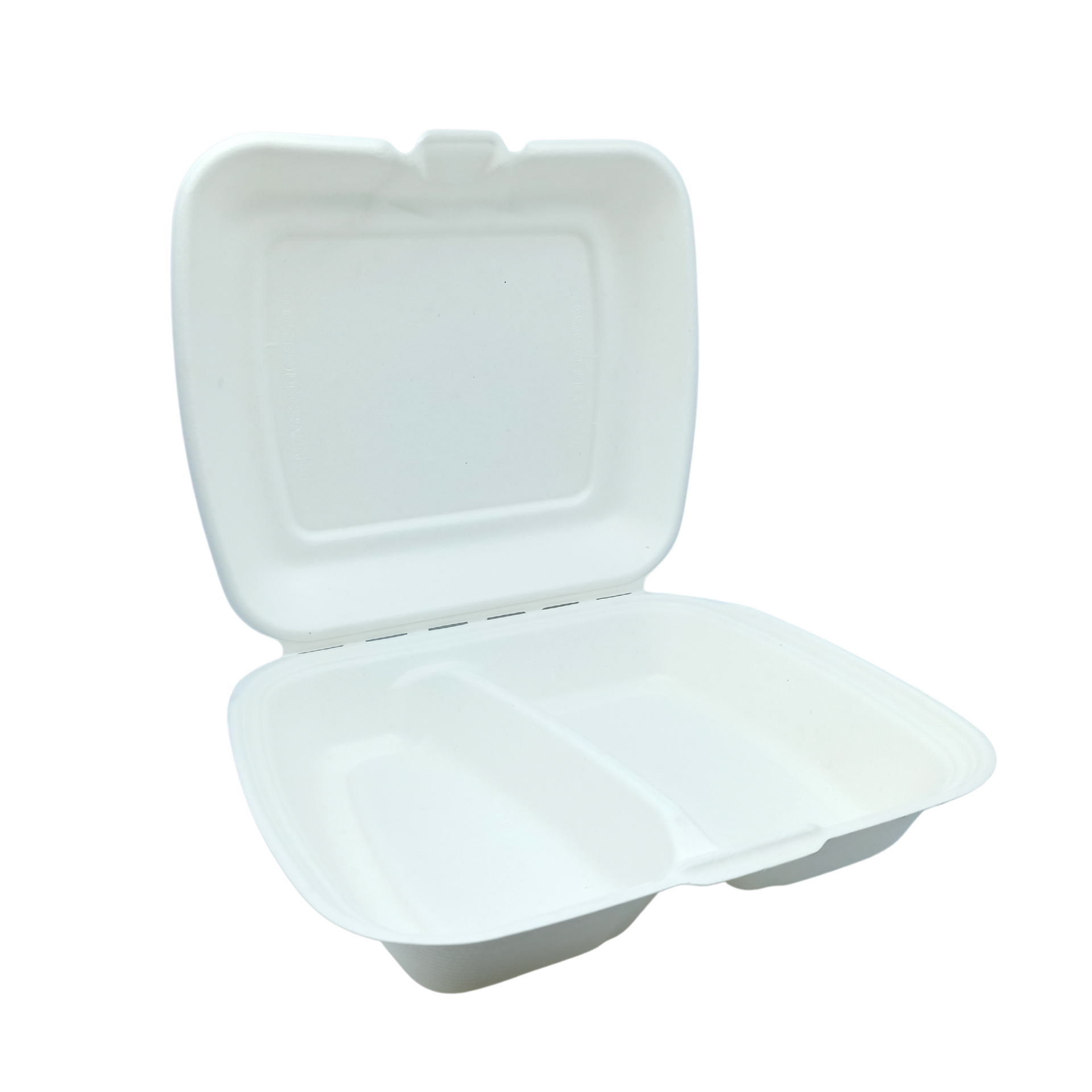 Menübox 2-geteilt Bagasse 230x205x40/70mm Menübox Bagasse 2-geteilt