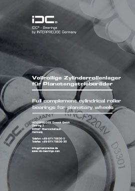 Full complement cylindrical roller bearings for planetary wheels