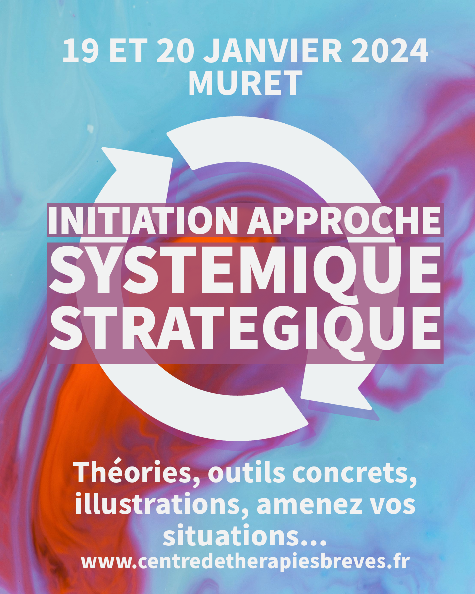 Initiation à l'approche systémique stratégique, modèle Palo Alto, en 2 jours.