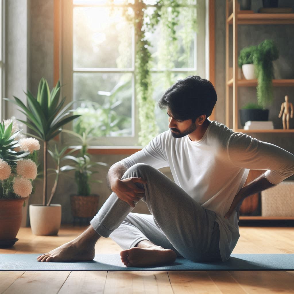 Personne souffrant d'une sciatique qui se fait soigner grâce à de la médecine alternative