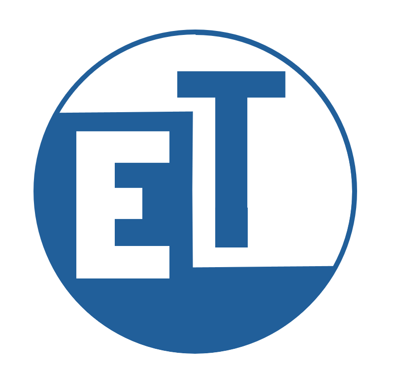 Initialen ET in blau-weiss Initialen ET in blau-weiss