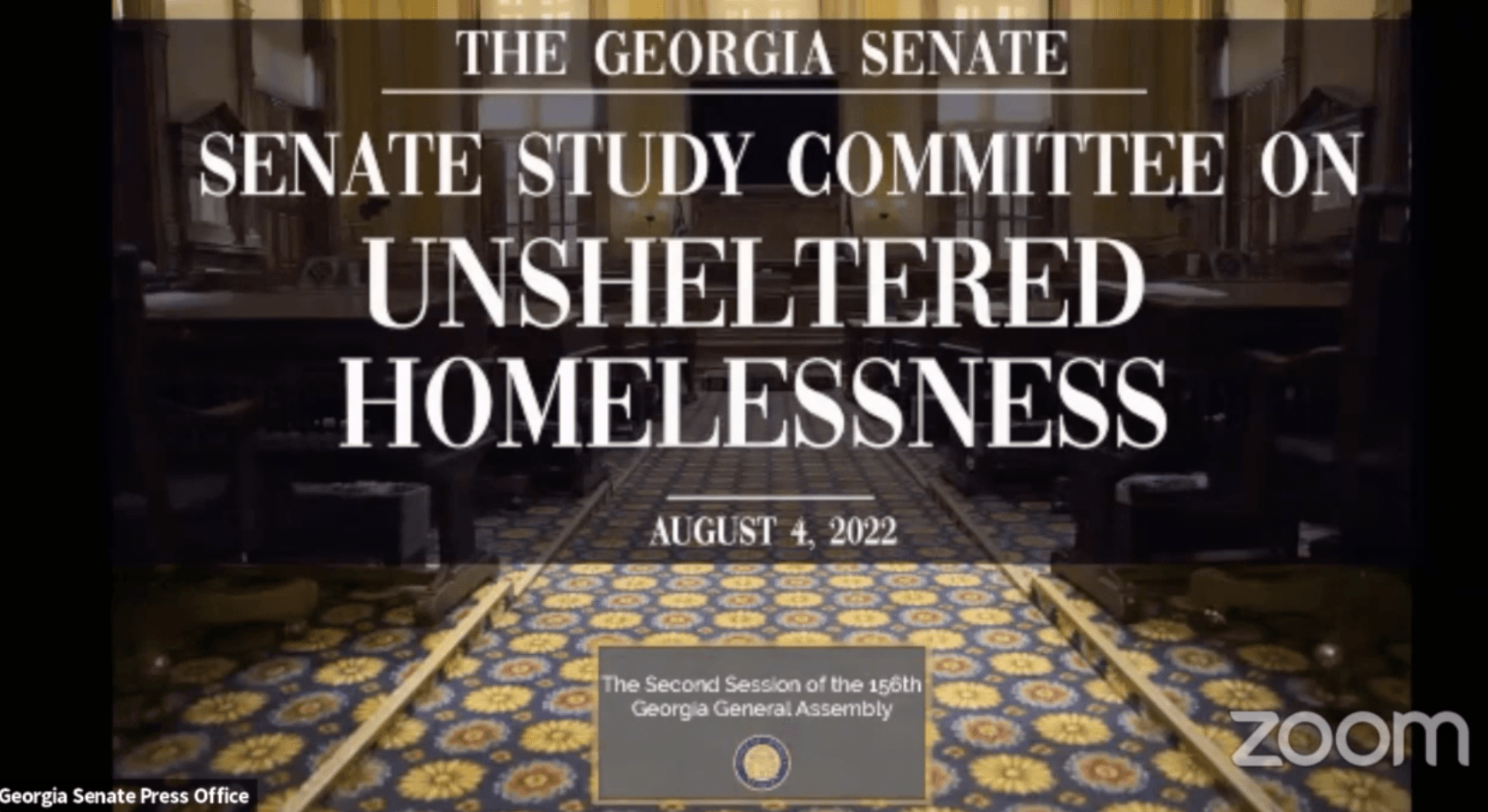 the Georgia senate study committee on unsheltered homelessness