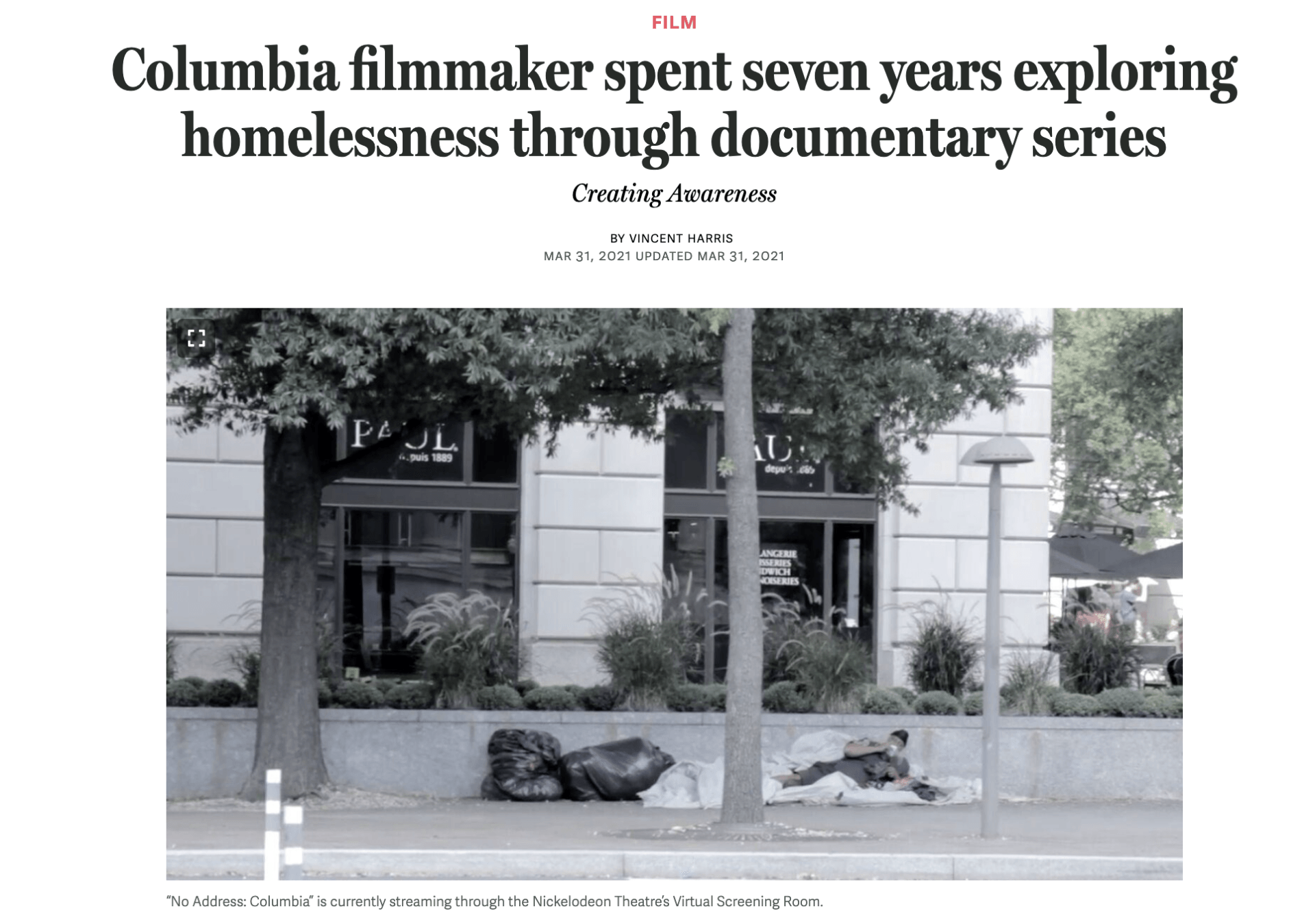 Post & Courier article on no address documentary