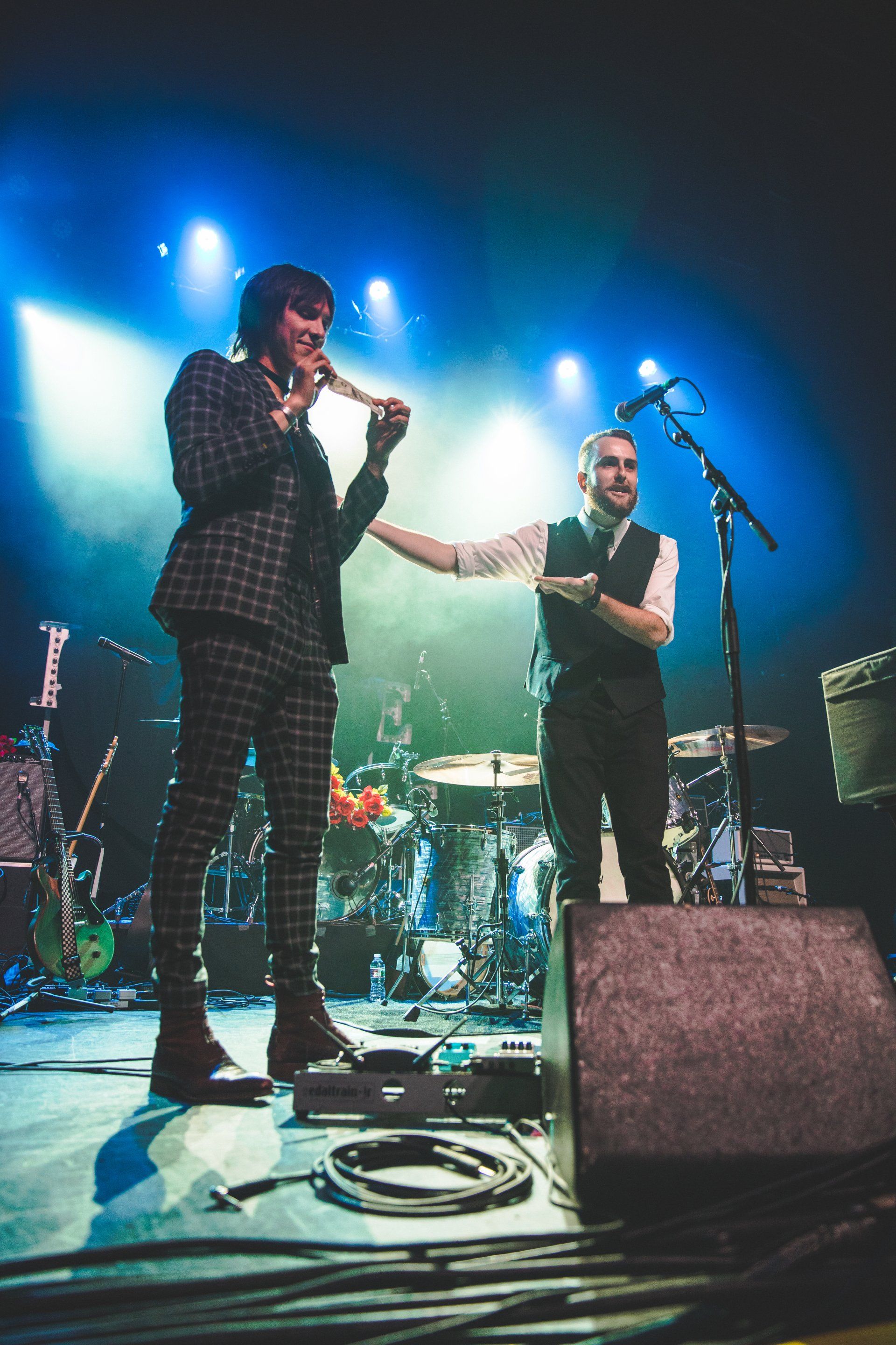 Frankie Foti Magic performing with Palaye Royale at the Fonda Theatre in Hollywood, California, captured by event and media production team, POP Media LA.