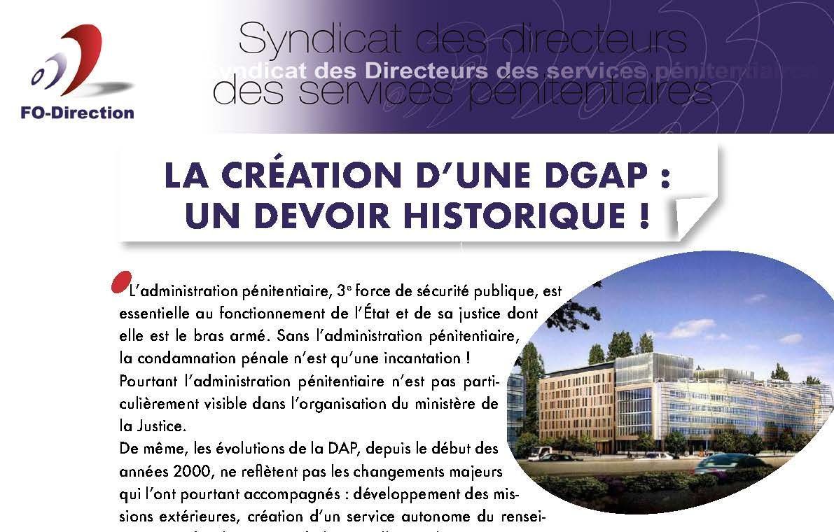 CREATION D'UNE DGAP CREATION D'UNE DGAP