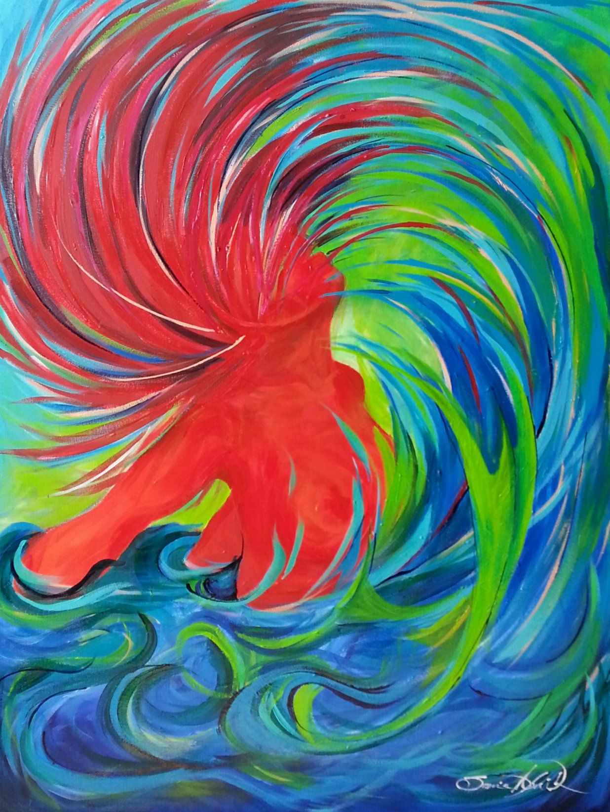 Libération est tableau thérapeutique., soit un rafraichissement, un bouffée d'air mais surtout libérateur d'émotion d'abus d'enfance.