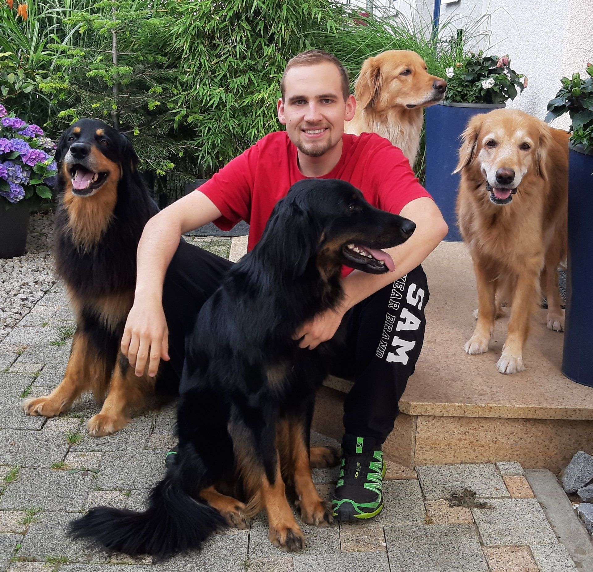 Patrick mit Finley, Anisa, Fajara und Caija Zucht