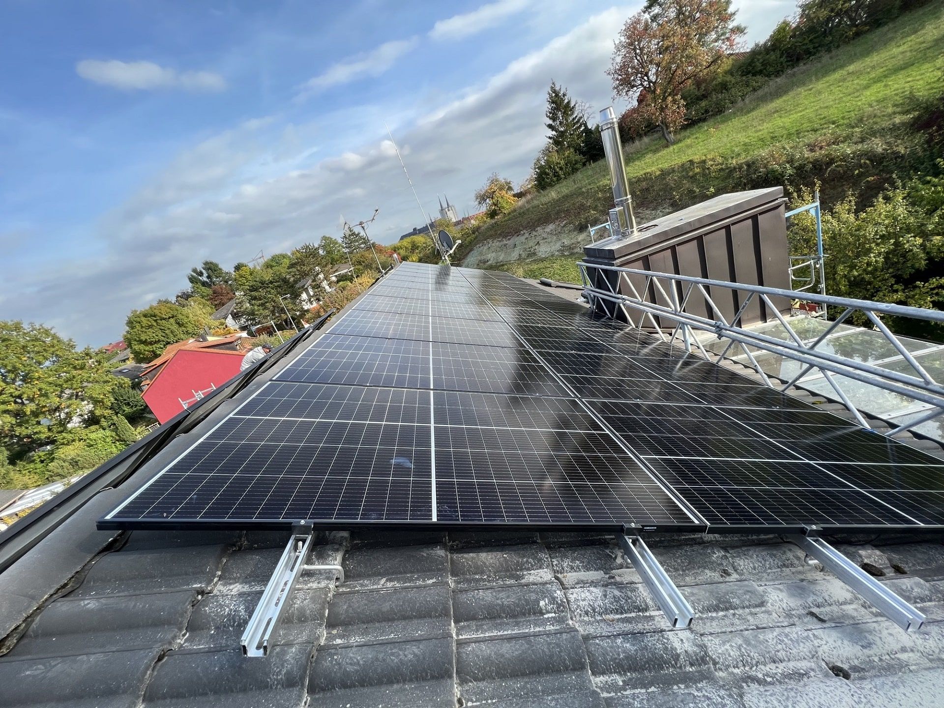 Photovoltaikanlage Ausleger mit 22 Modulen