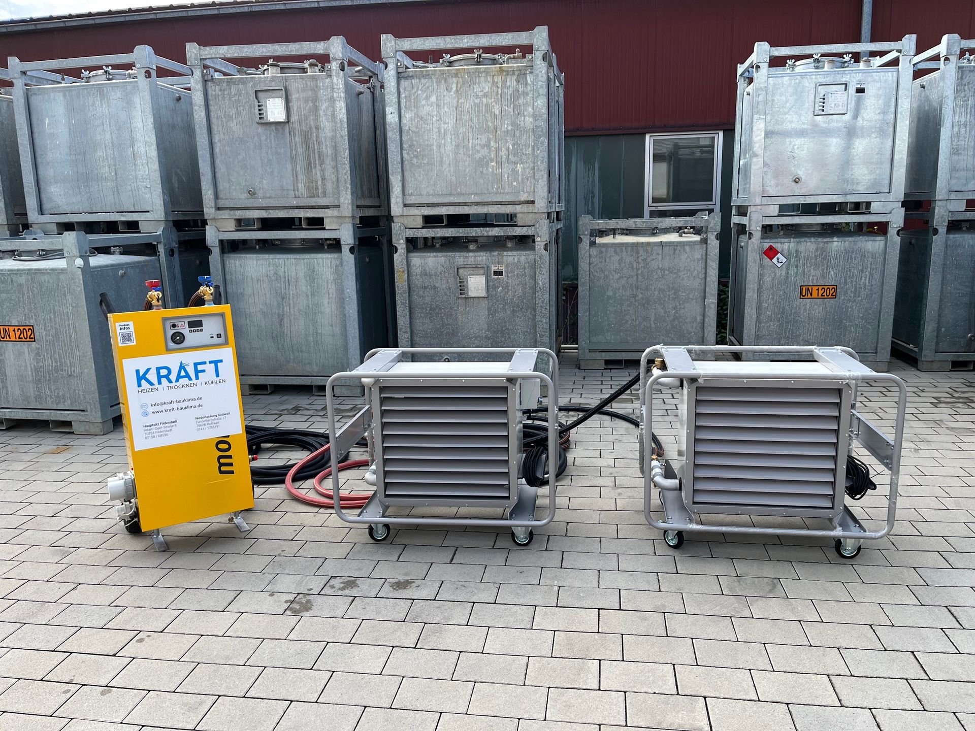 Bauheizung, Fernwärme, Wärmetauscher, Hotmobil, Heizzentrale