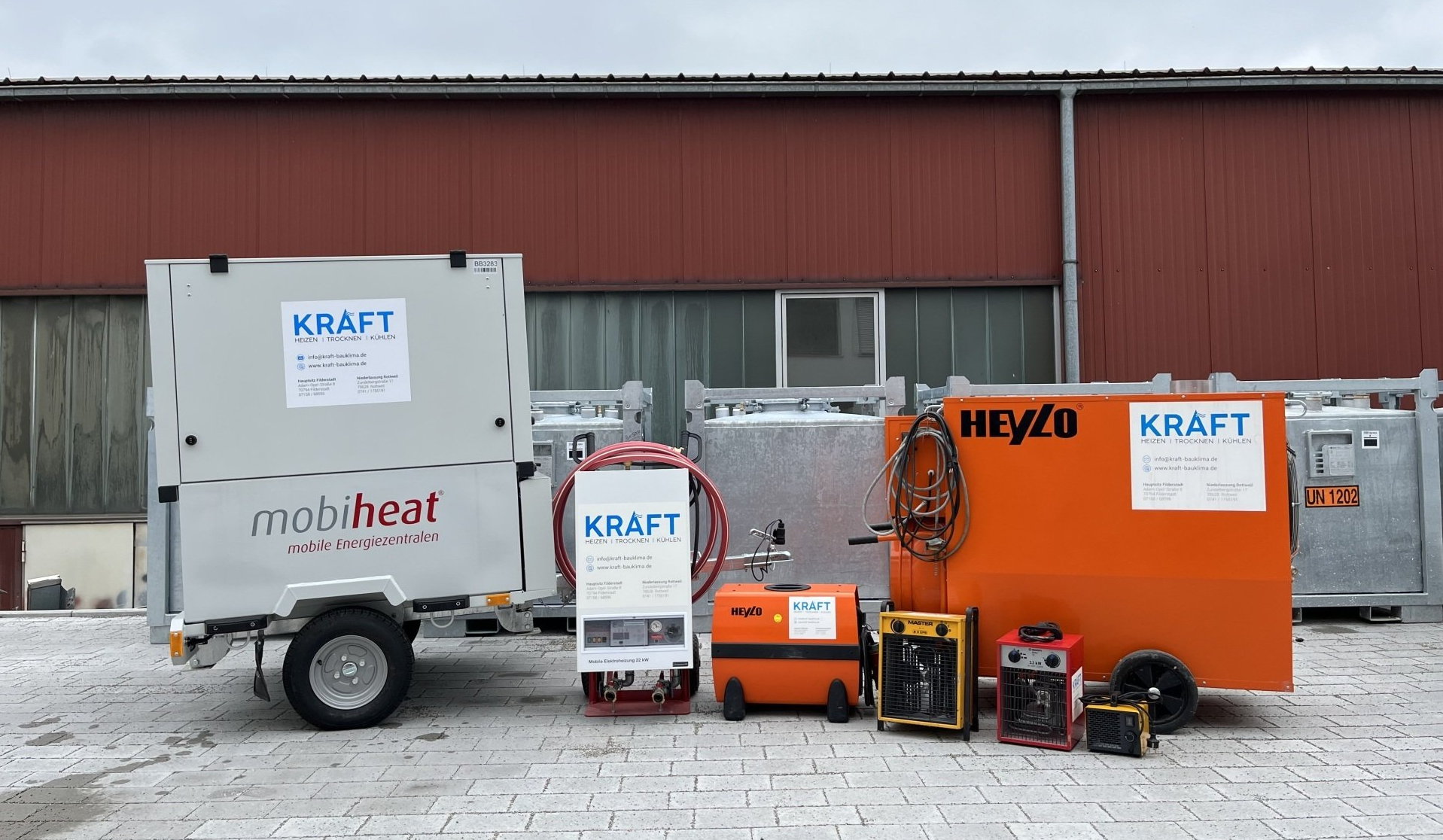 Bauheizung, Heizöl, elektrisch, Heizzentrale