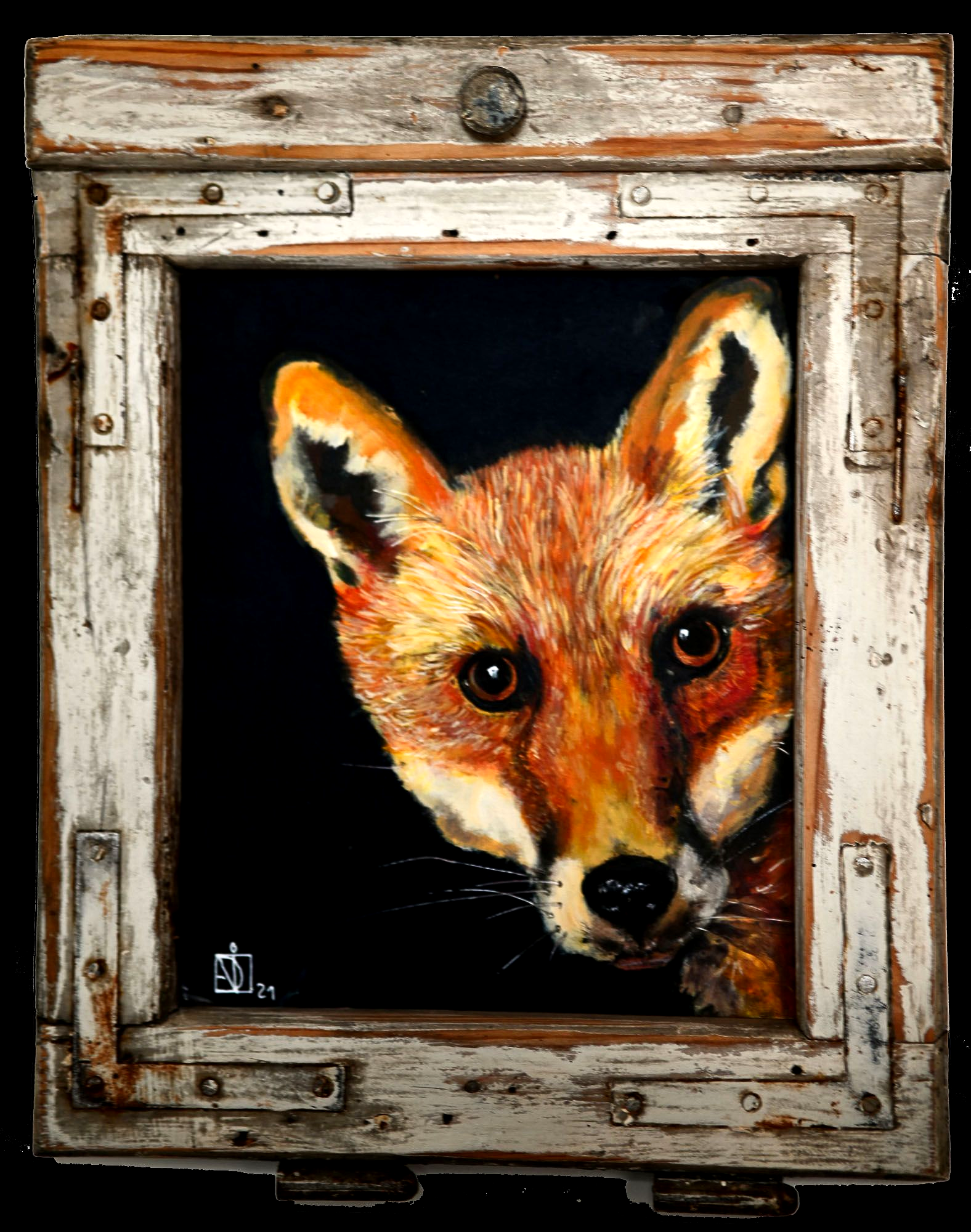 Der Fuchs im Fenster als Hüter seiner Welt.