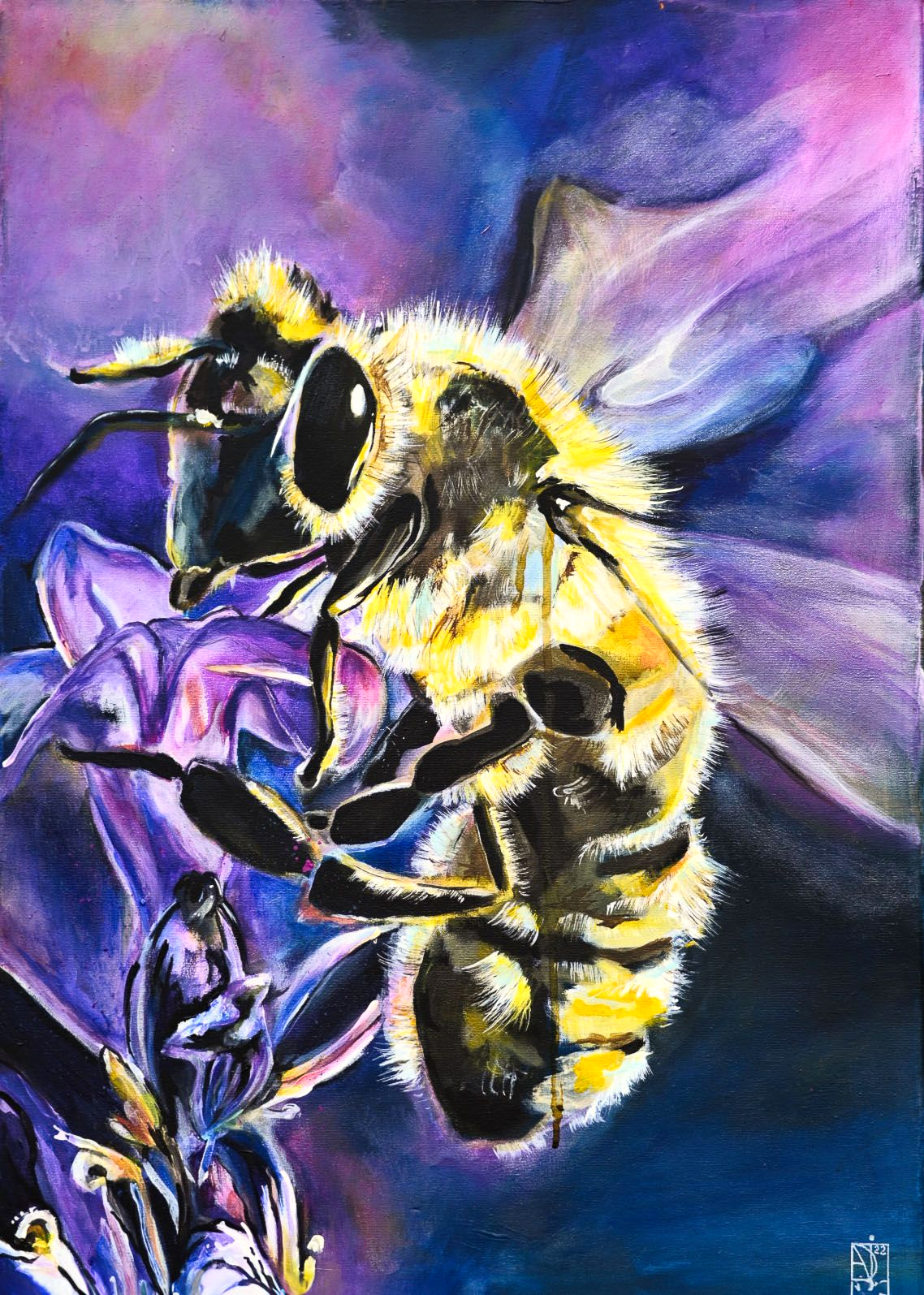 Ich male Bienen, weil sie oft übersehen werden.