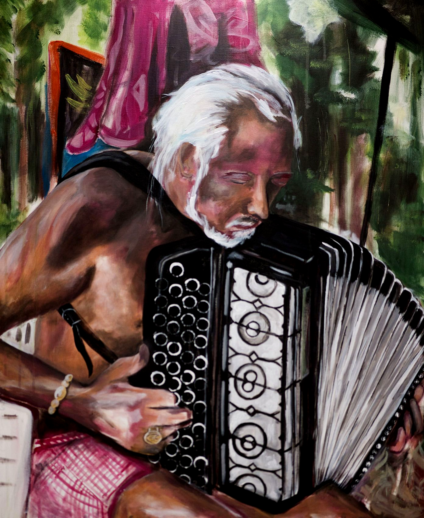 Musiker Frederick Gemälde von Daniela Heinki