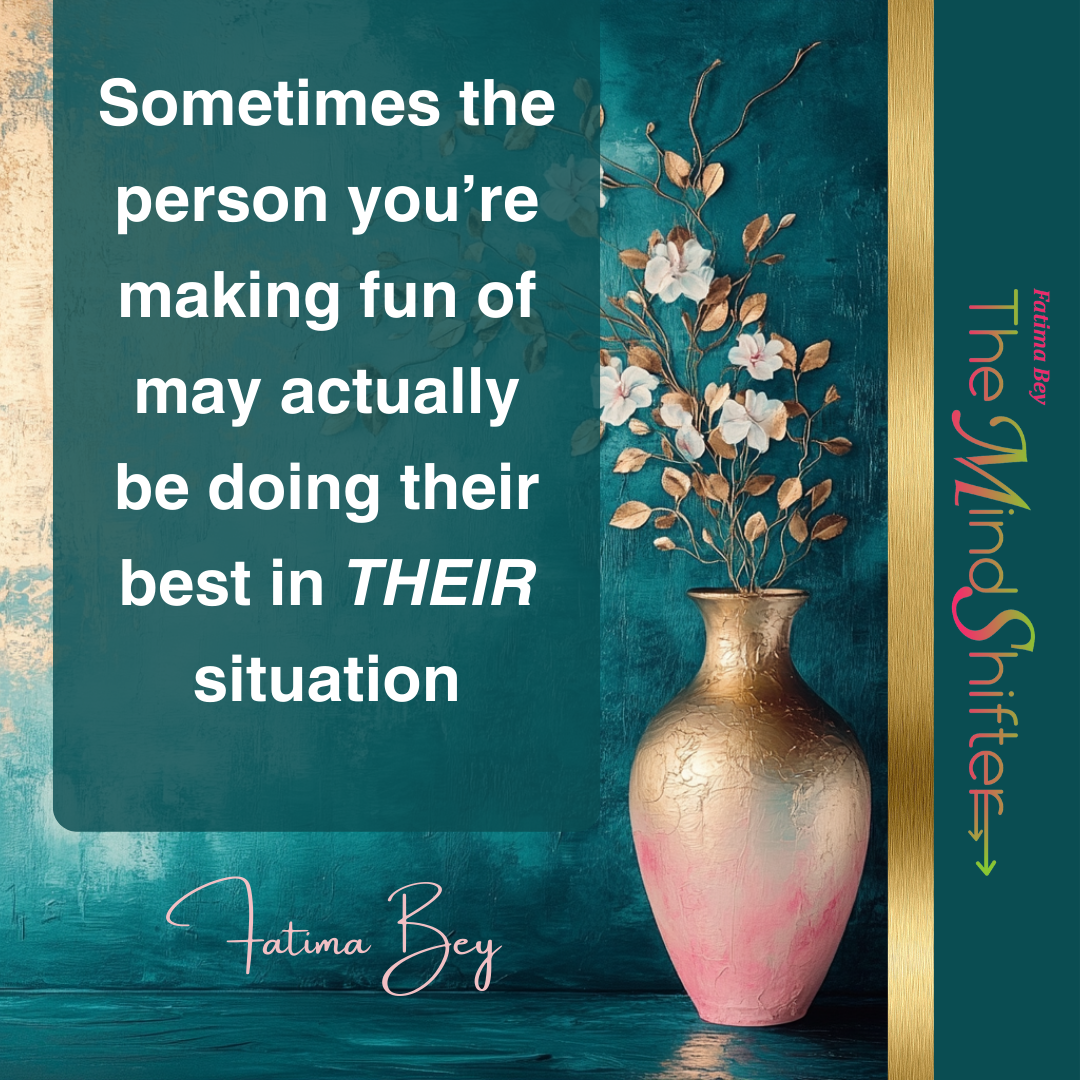 MindShifter empathy quote by Fatima Bey with vase: