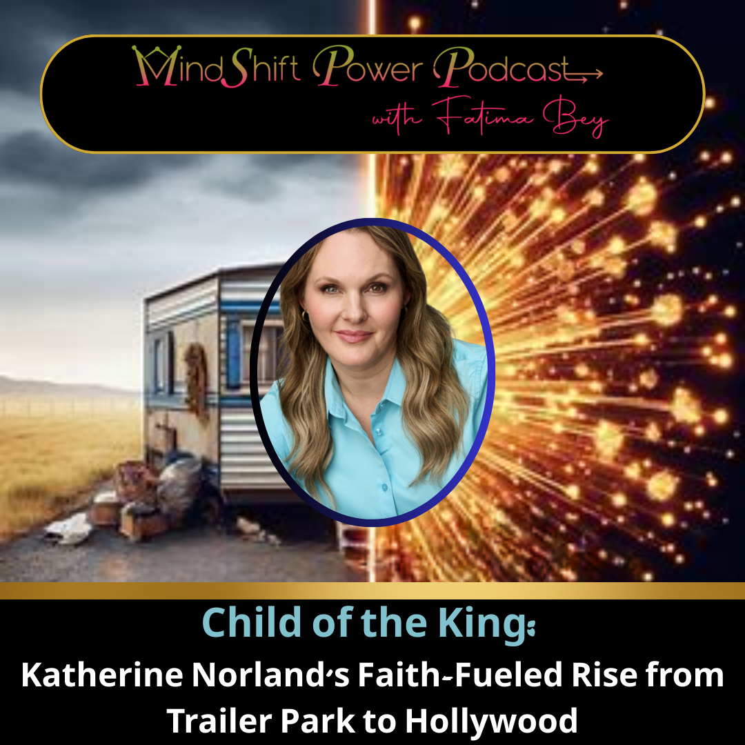 The image shows a promotional graphic for the MindShift Power Podcast with Fatima Bey, featuring Episode 87 titled