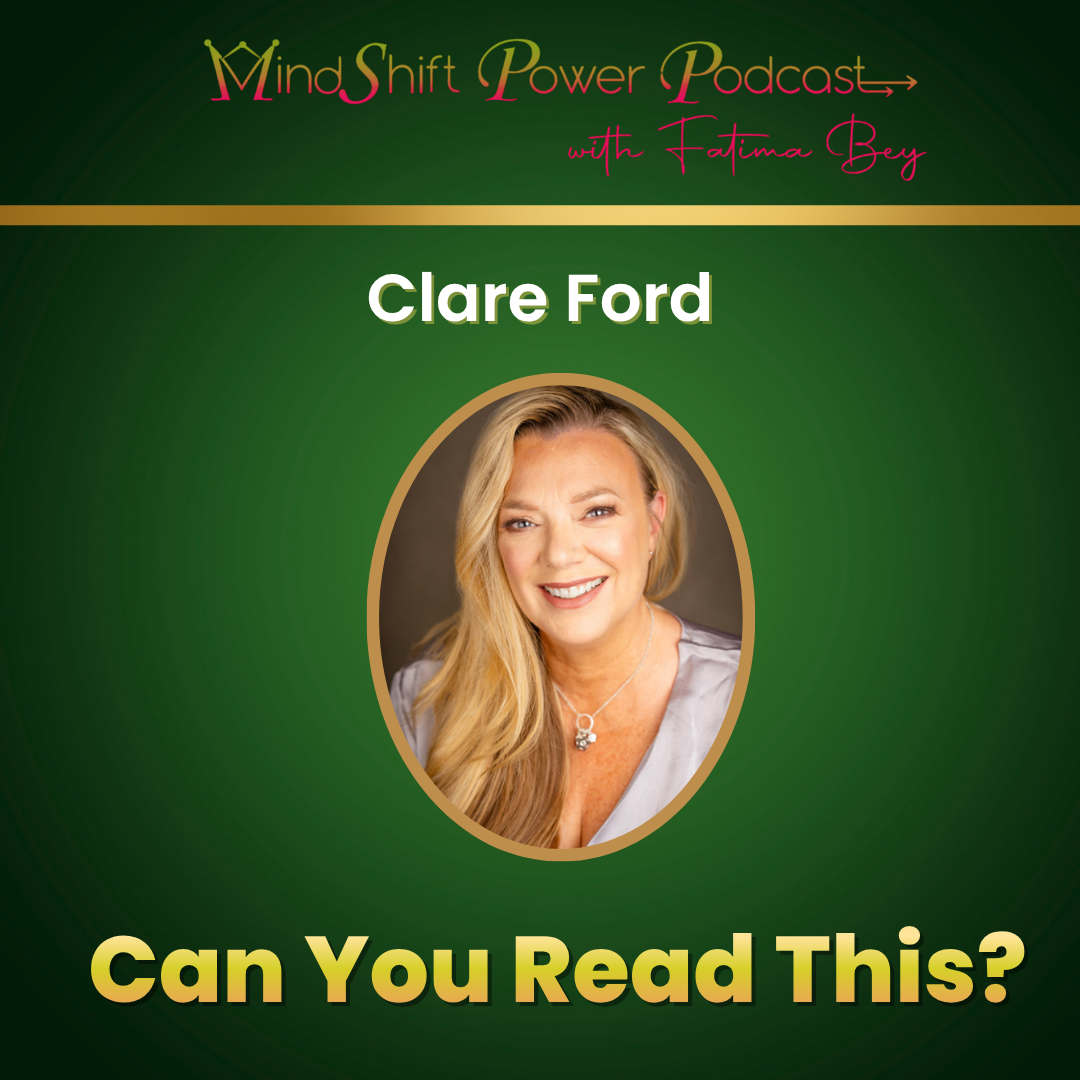 MindShift Power Podcast cover featuring Clare Ford with green background and title “Can You Read This?” highlighting teen literacy and education discussion
