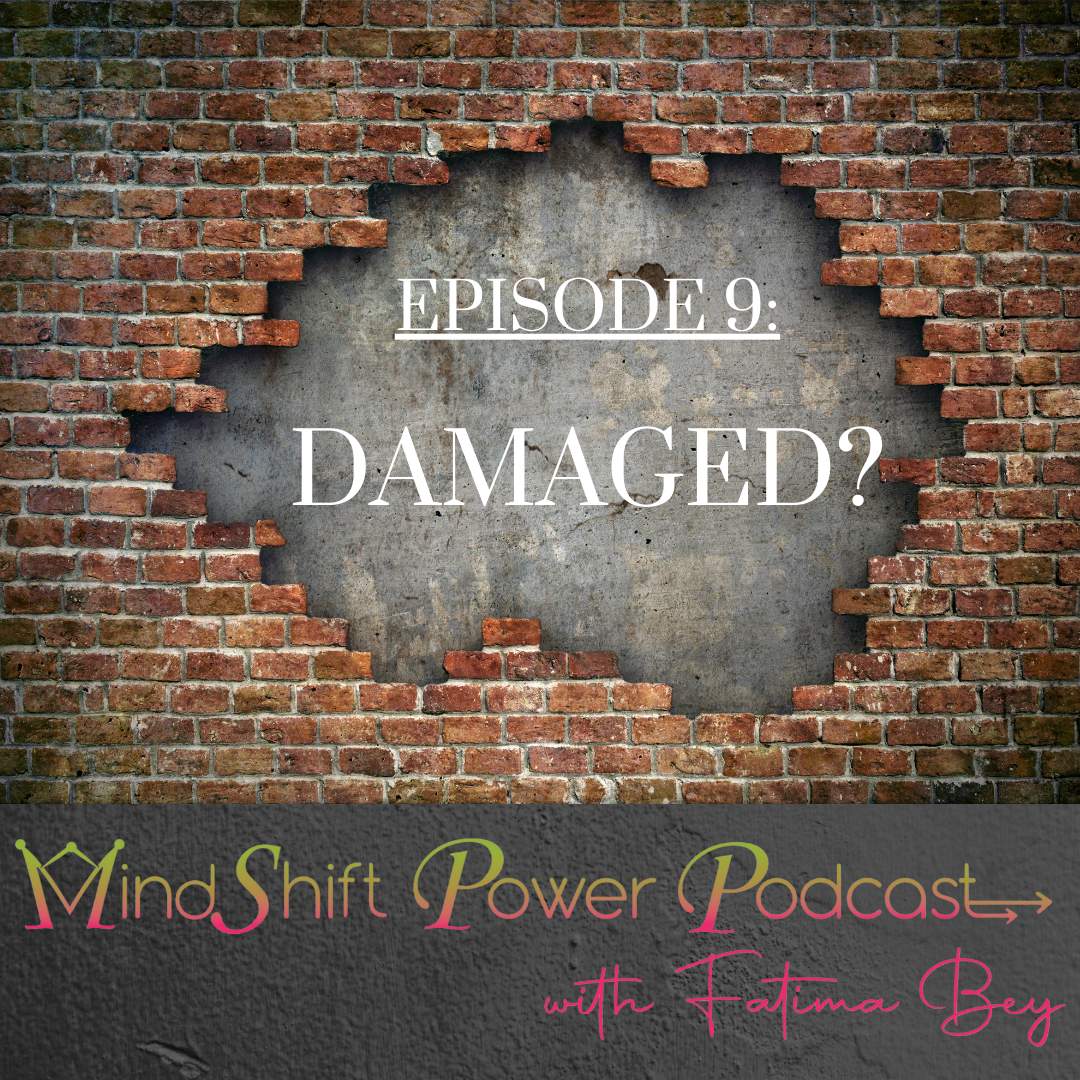 MindShift Power Podcast Episode 9 cover featuring a red brick wall with a large hole broken through it revealing gray concrete behind. Text inside the broken area reads