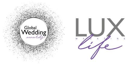 The logos for the LUXlife Magazine Global Wedding Awards, where MyAbishai was named Best Bridal Seamstress in the World.