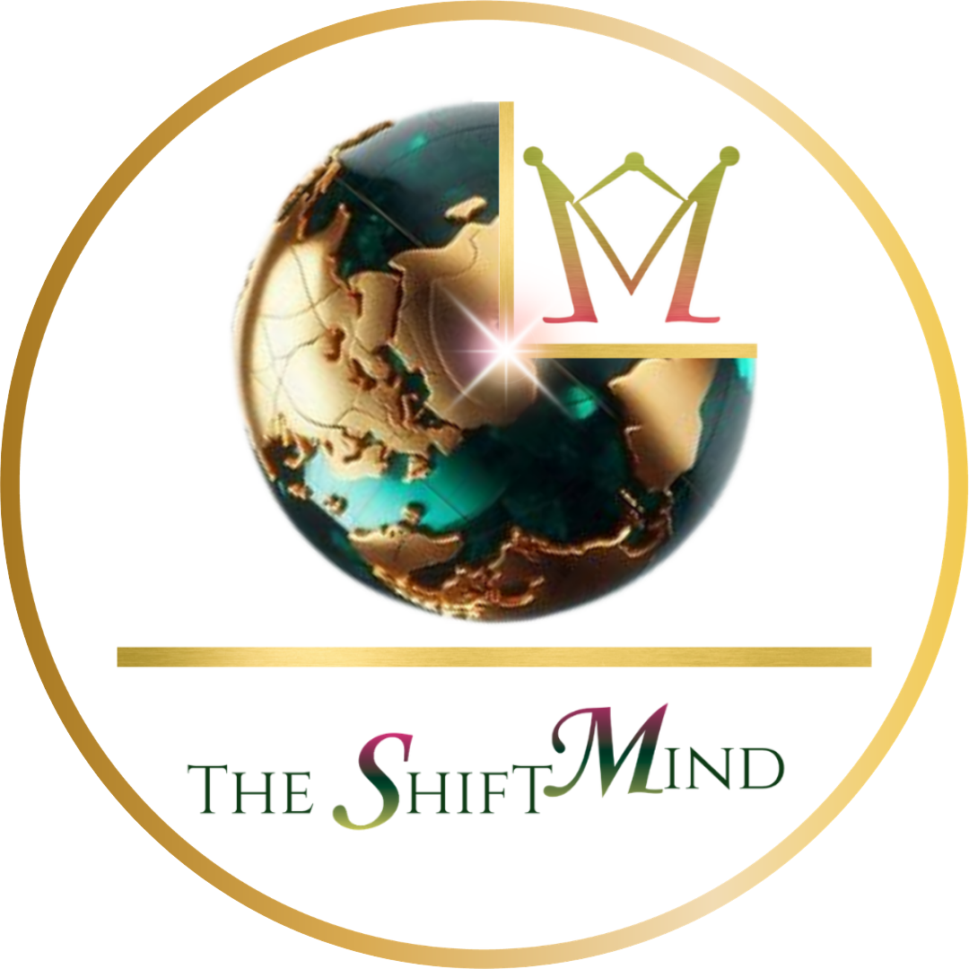The ShiftMind logo featuring a gold and teal globe with the MindShift crown emblem, representing coaching for different thinkers, neurodivergent entrepreneurs, and leaders who were never meant to fit the mold.