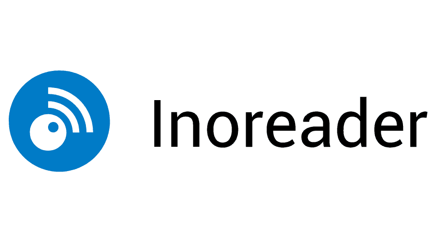 White and blue Inoreader icon linked to The MindShifter Audio Blog.