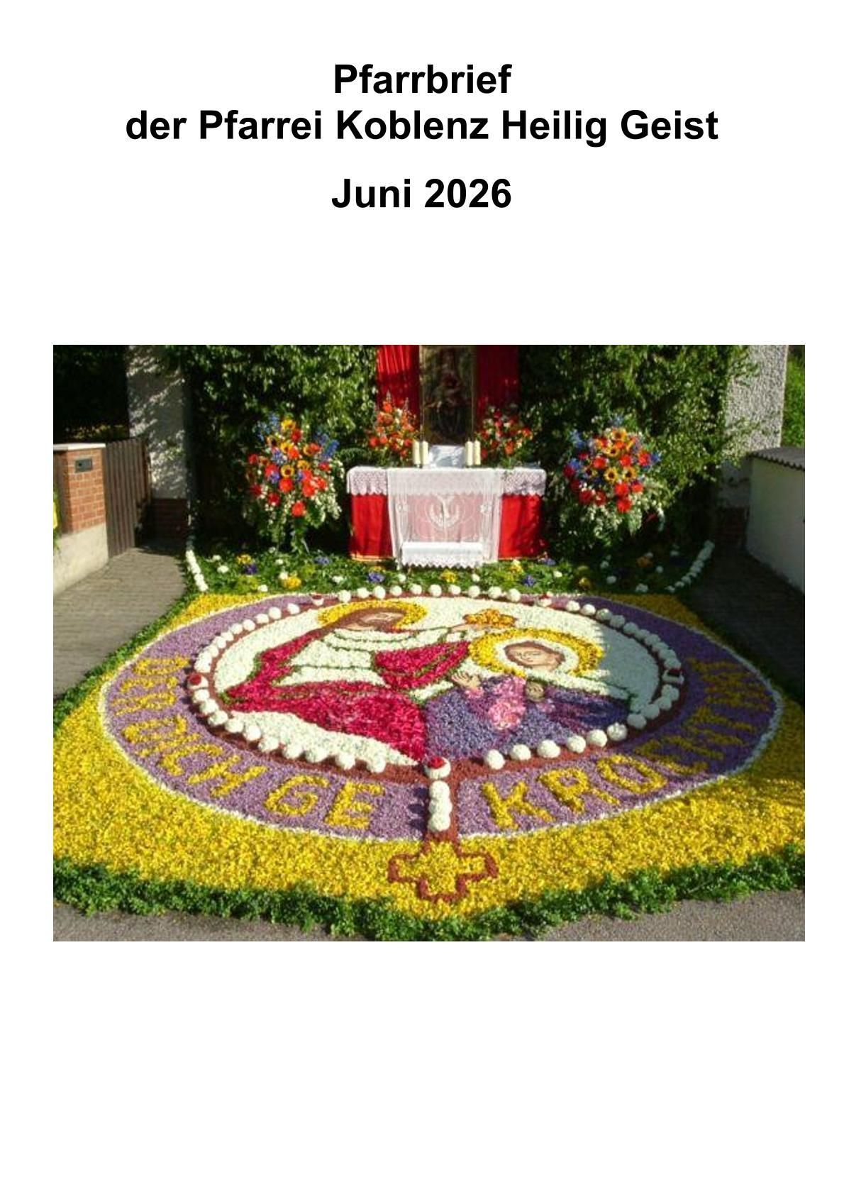 Pfarrbrief Juni 2026