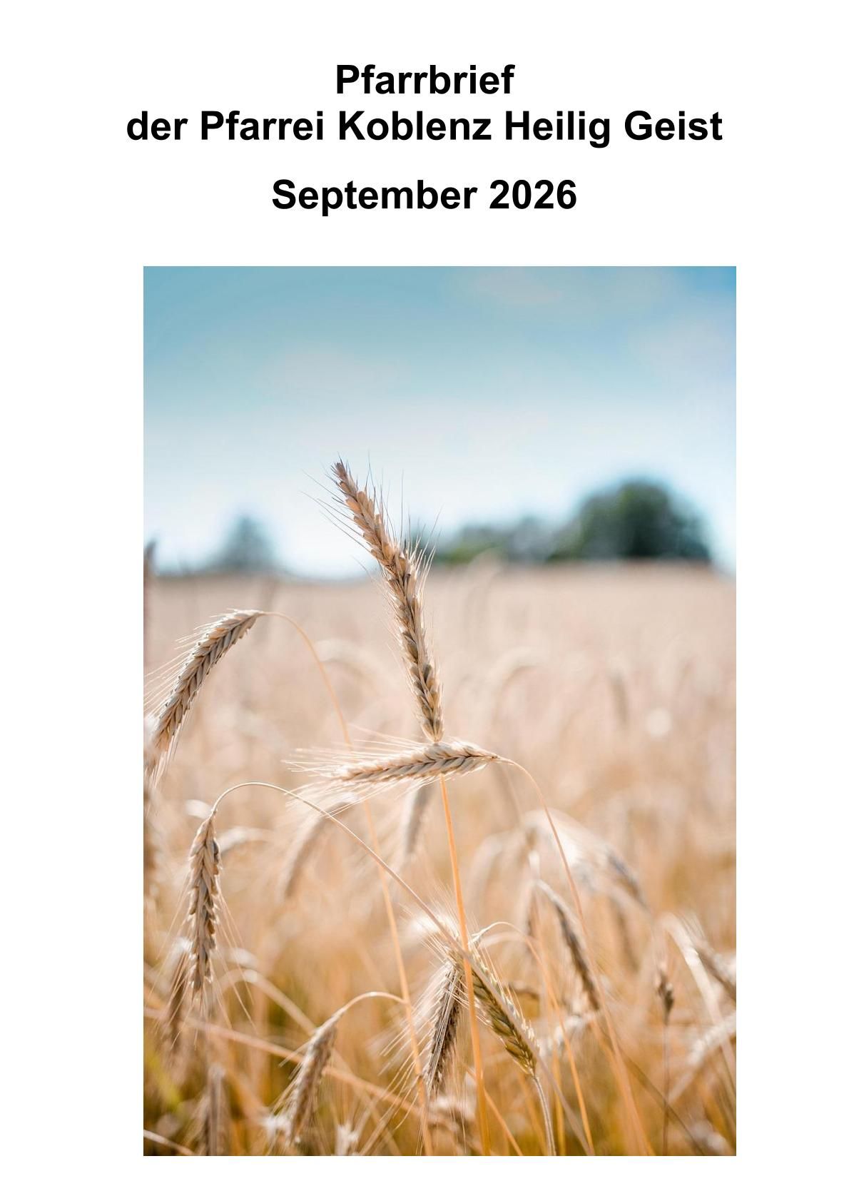 Pfarrbrief September 2026