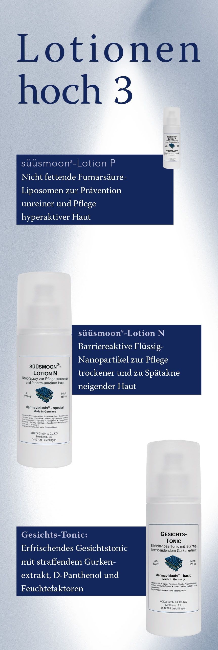 Übersicht dermaviduals Lotion