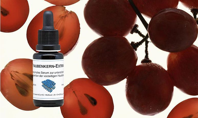 Das Produkt hat starke antioxidative Eigenschaften und trägt daher zum Schutz der Haut gegen Sauerstoff-Radikale bei. Darüber hinaus hat das in den Liposomen enthaltene Phosphatidylcholin zellprotektive Eigenschaften und wirkt dadurch synergistisch. In der korneotherapeutischen Behandlung kann der liposomale Extrakt mit Traubenkernöl kombiniert werden. Traubenkernextrakt
